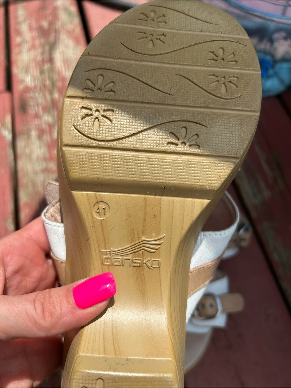 Dansko Tan & Brown Leather Slide Mules with Buckles - Picture 8 of 9